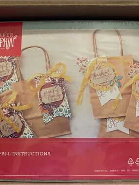 Stampin Up Paper Pumpkin August 2019-the Gift of Fall Gift Bag Set, New in Box